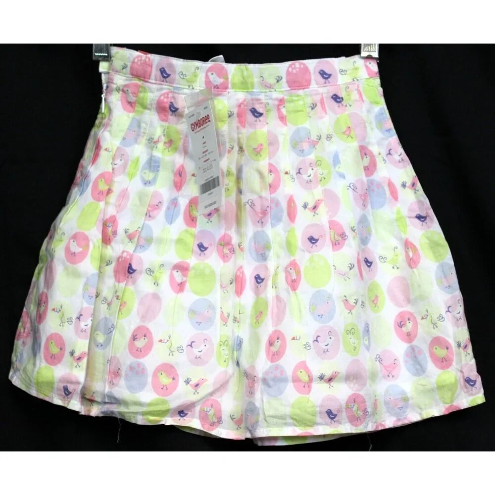 NWT 2005 Gymboree A Bird's Life Easter Spring Knife tucked Skirt Dots Birds sz 4